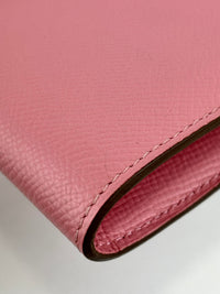 Kelly Long Wallet Epsom Calf Leather Rose Confetti Pink GHW
