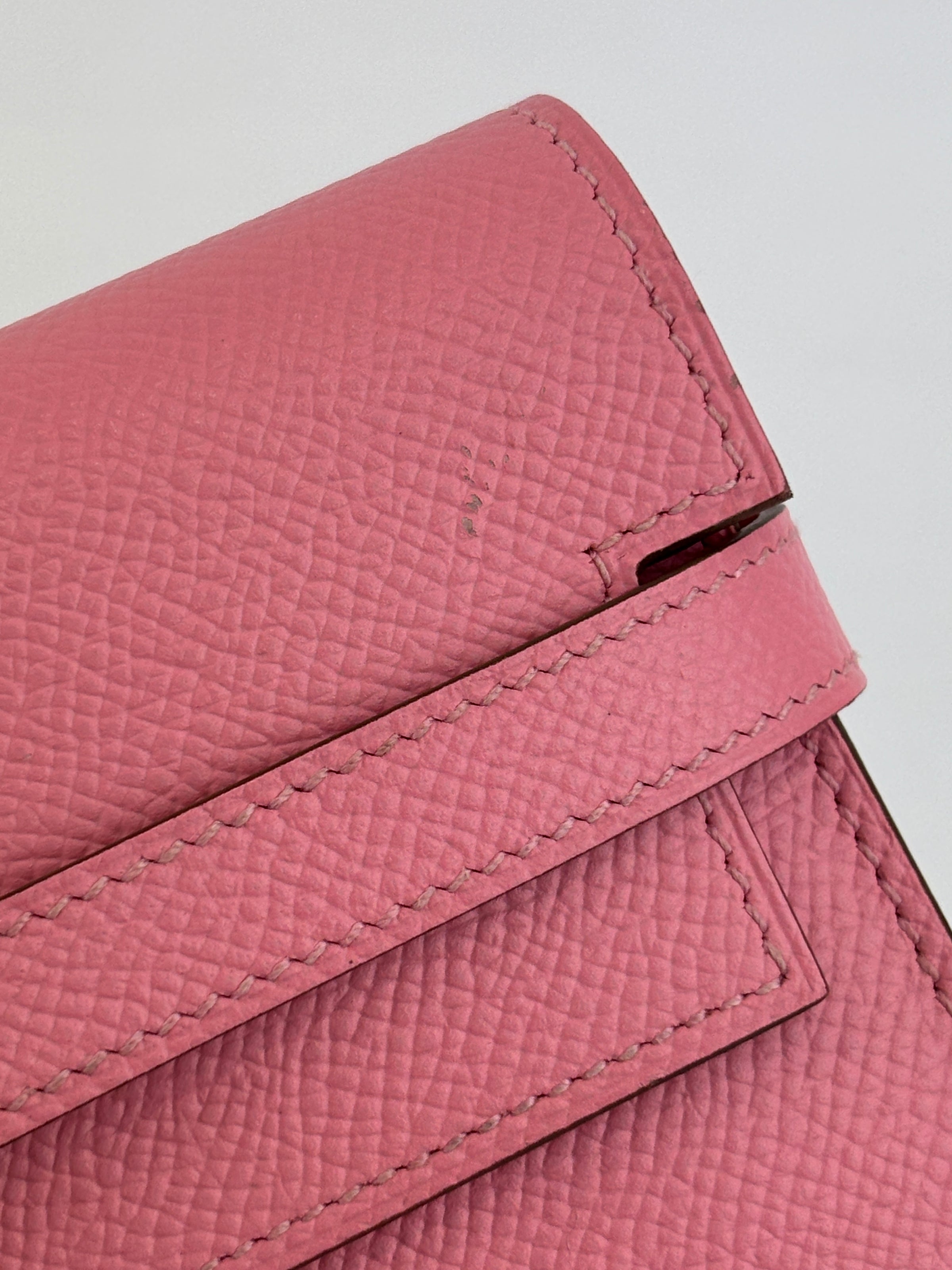 Kelly Long Wallet Epsom Calf Leather Rose Confetti Pink GHW