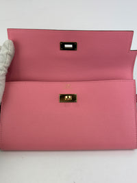 Kelly Long Wallet Epsom Calf Leather Rose Confetti Pink GHW