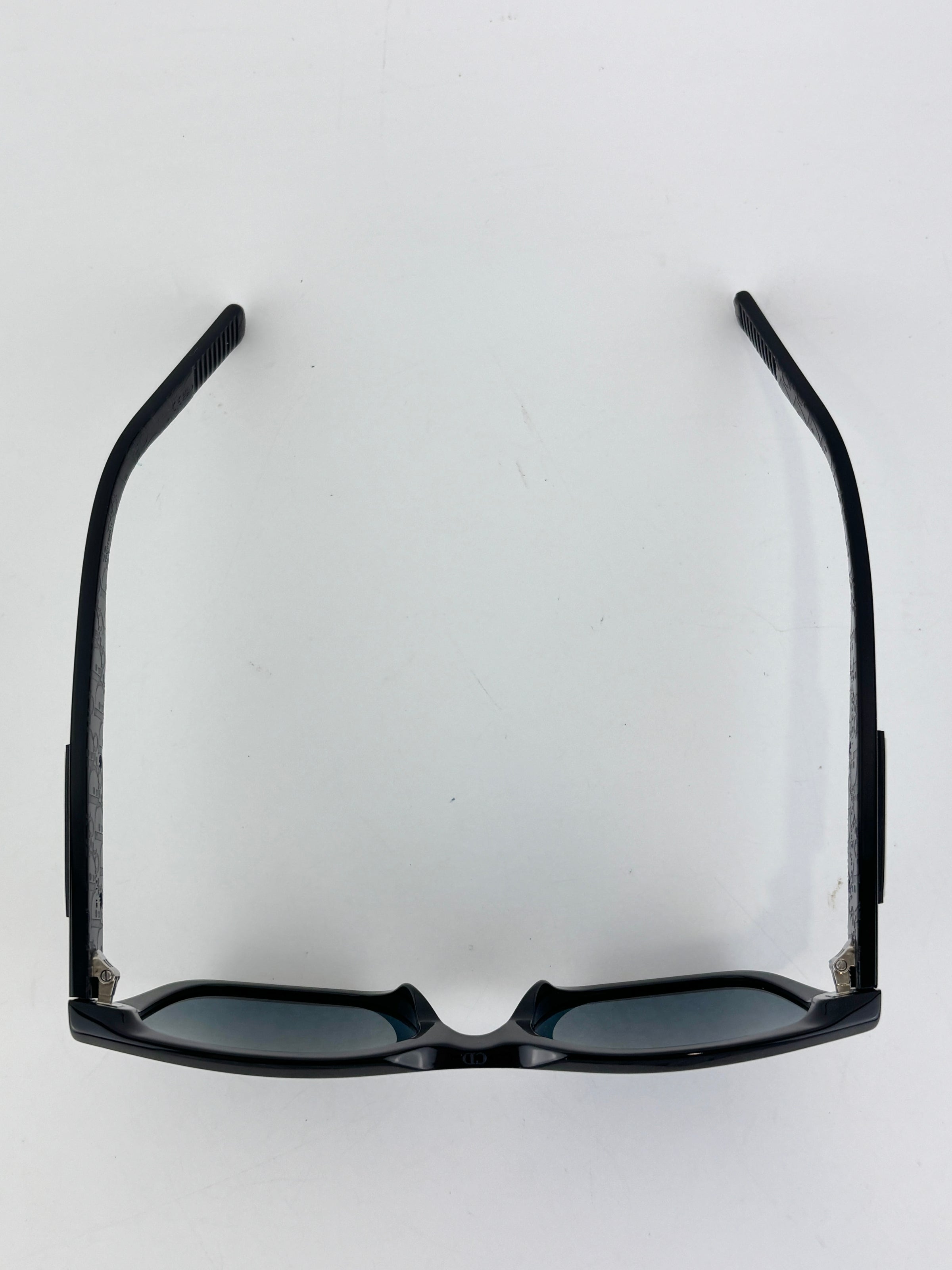 DiorSymbol S1I Bold Rectangular Sunglasses (Black Acetate / Silver-Tone Signature Hardware)