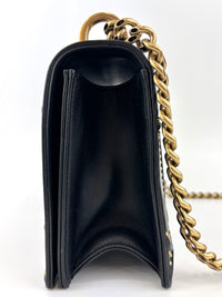 Lambskin Studded Medium Diorama Flap Bag Black