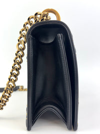 Lambskin Studded Medium Diorama Flap Bag Black