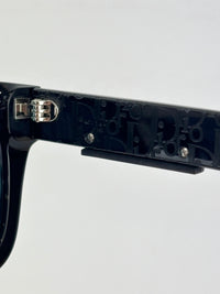 DiorSymbol S1I Bold Rectangular Sunglasses (Black Acetate / Silver-Tone Signature Hardware)