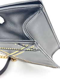 Lambskin Studded Medium Diorama Flap Bag Black