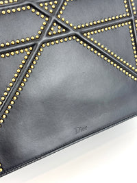 Lambskin Studded Medium Diorama Flap Bag Black