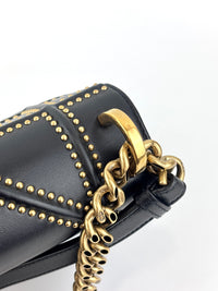 Lambskin Studded Medium Diorama Flap Bag Black