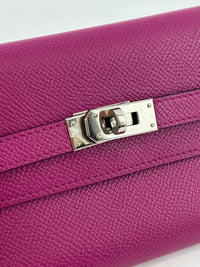 Kelly Wallet Medium Epsom Rose Pourpre PHW