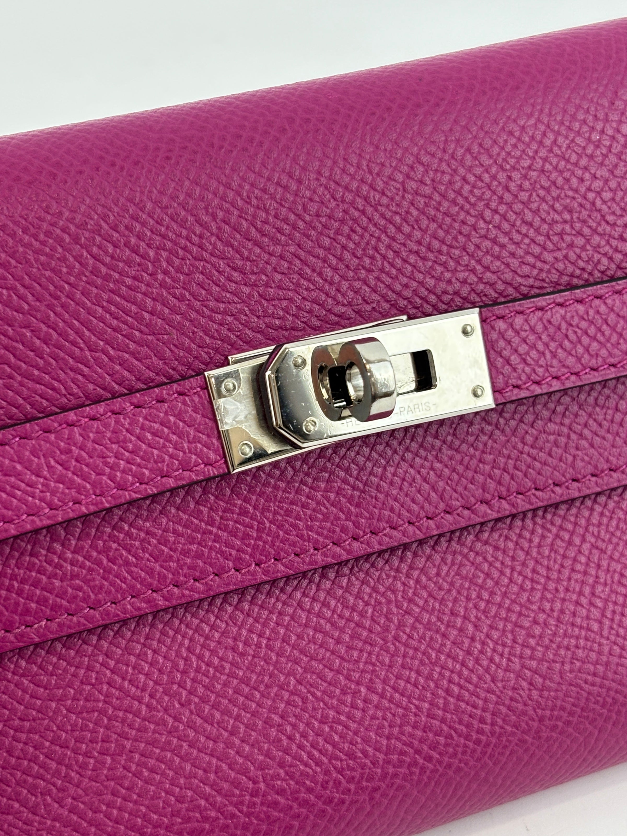 Kelly Wallet Medium Epsom Rose Pourpre PHW