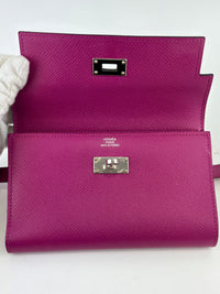 Kelly Wallet Medium Epsom Rose Pourpre PHW