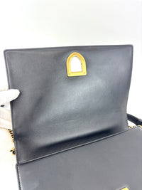 Lambskin Studded Medium Diorama Flap Bag Black
