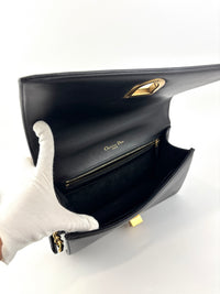 Lambskin Studded Medium Diorama Flap Bag Black