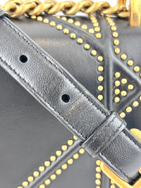 Lambskin Studded Medium Diorama Flap Bag Black