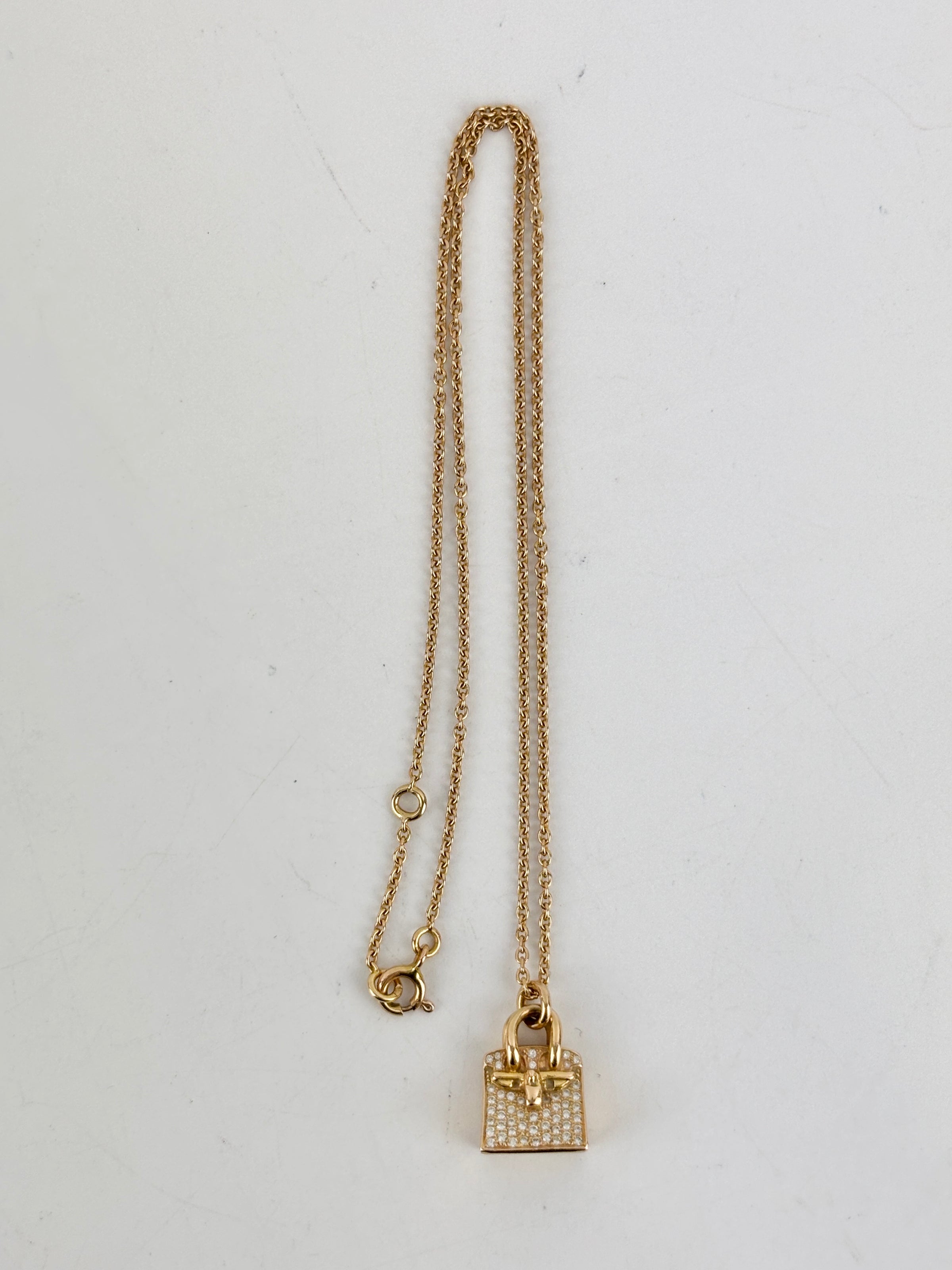 Birkin Amulette Pendant Necklace 18K Gold Diamond