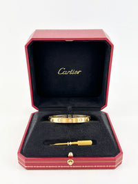 10 Diamond Love Bracelet 18K Yellow Gold Size 16