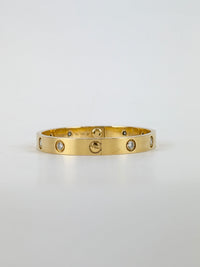 10 Diamond Love Bracelet 18K Yellow Gold Size 16