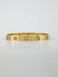 10 Diamond Love Bracelet 18K Yellow Gold Size 16
