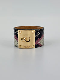 Goldmine Wrap Bracelet Black / Purple Snakeskin Size S