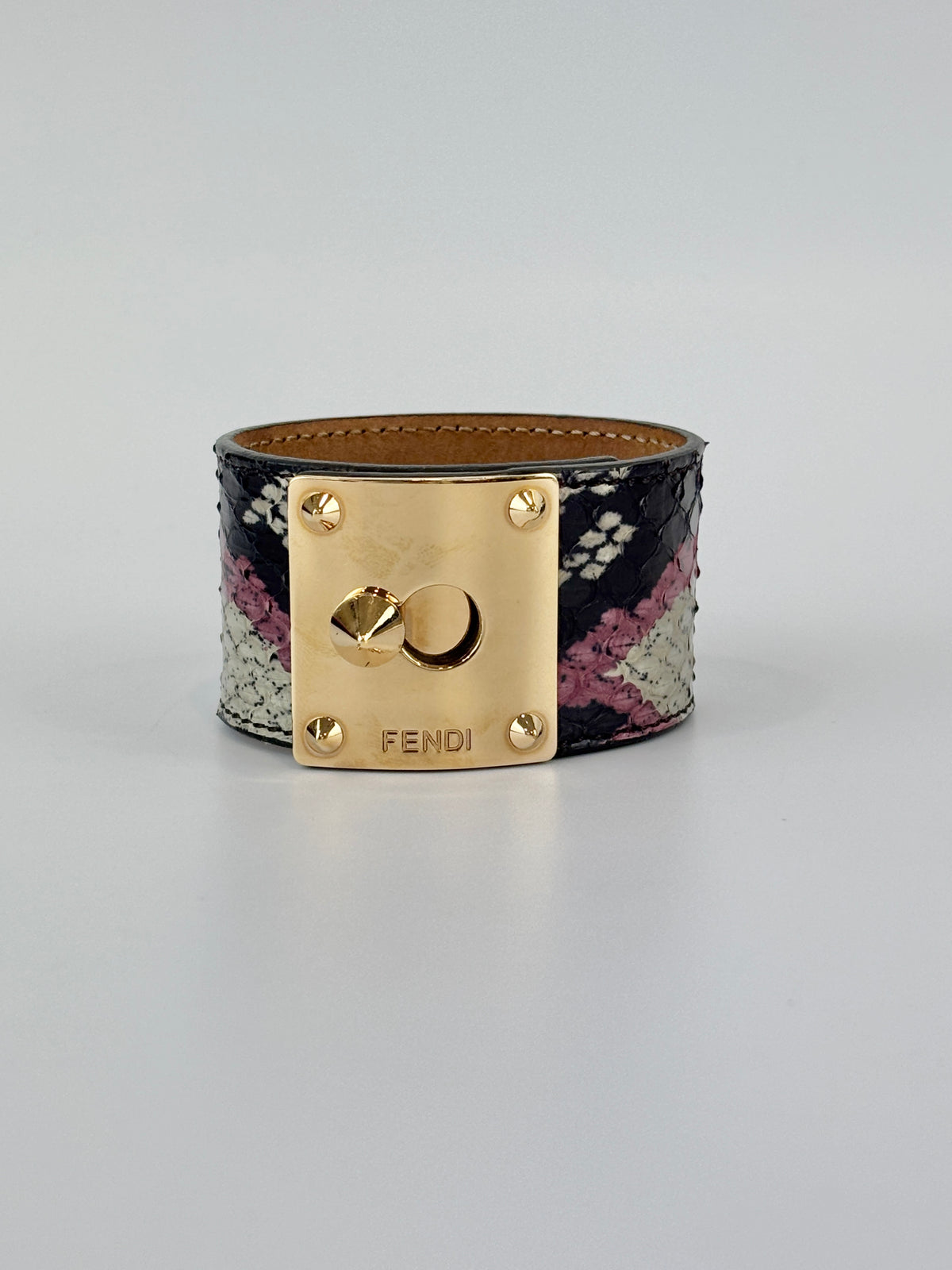Goldmine Wrap Bracelet Black / Purple Snakeskin Size S