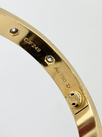 10 Diamond Love Bracelet 18K Yellow Gold Size 16