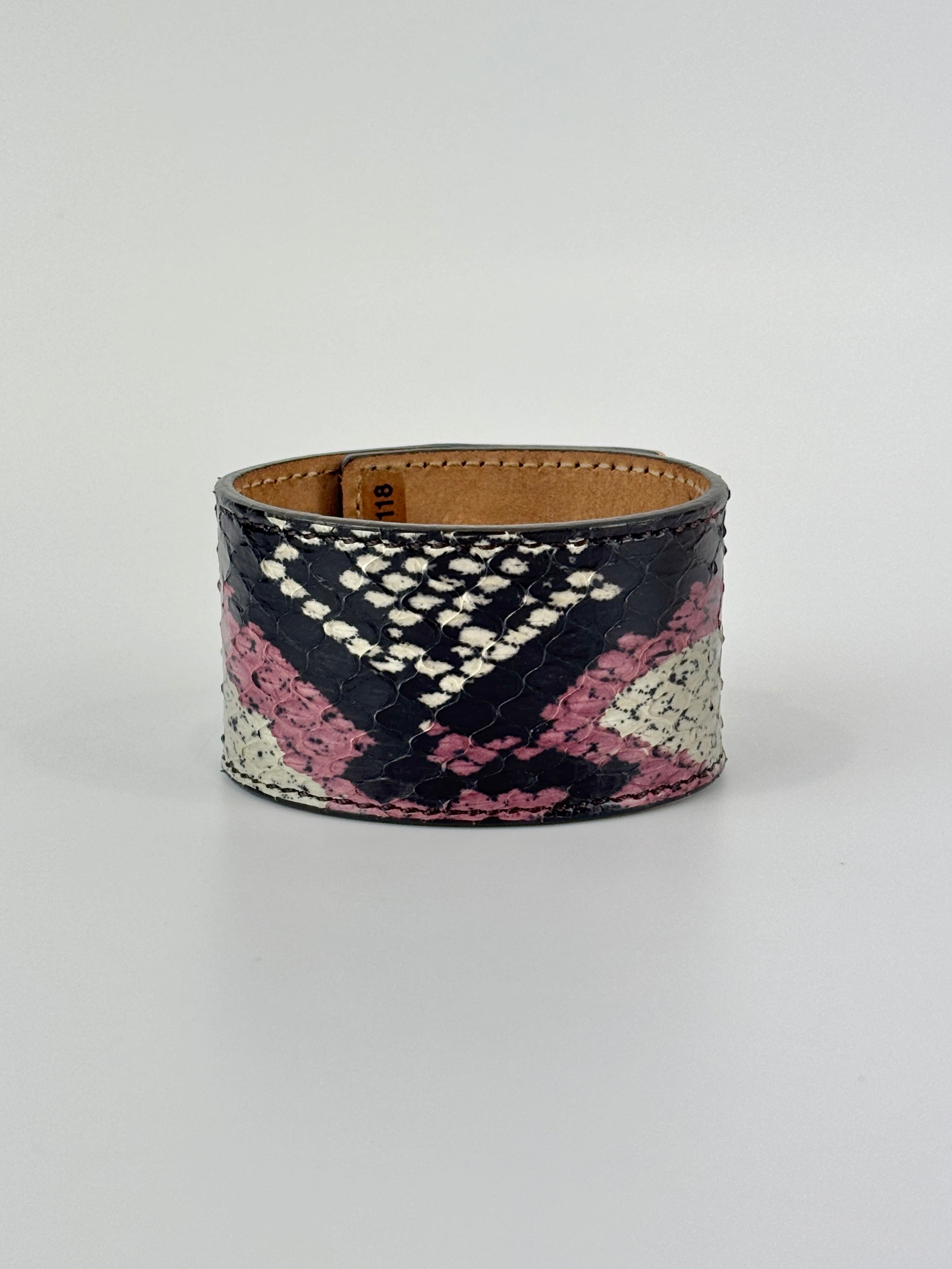 Goldmine Wrap Bracelet Black / Purple Snakeskin Size S