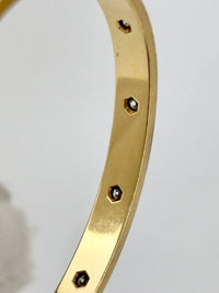 10 Diamond Love Bracelet 18K Yellow Gold Size 16