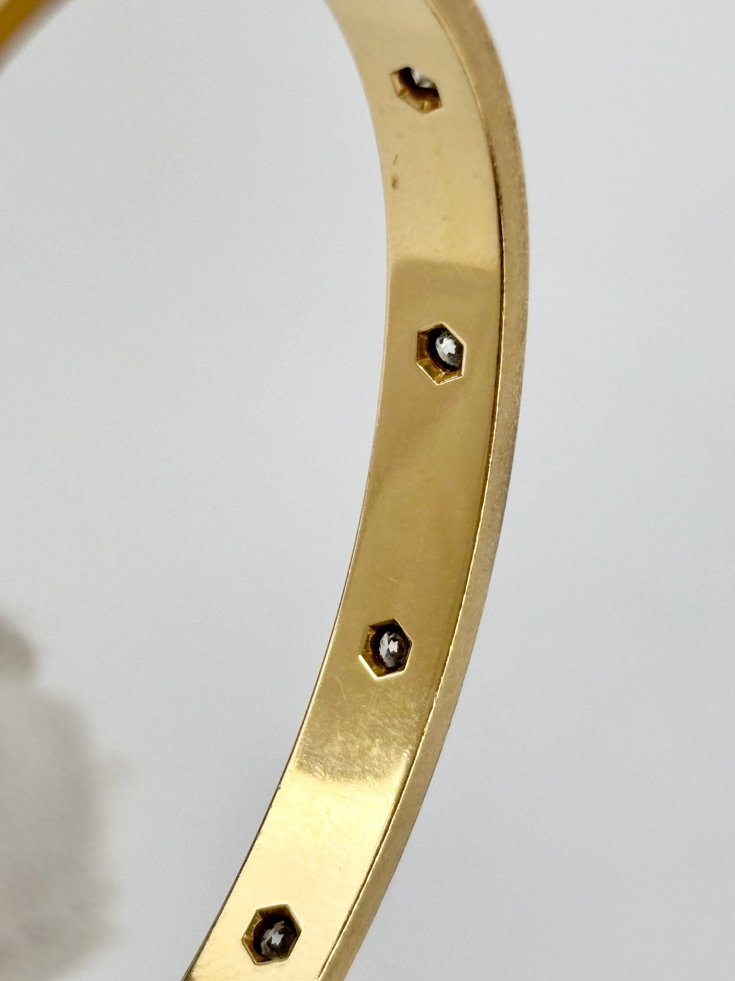 10 Diamond Love Bracelet 18K Yellow Gold Size 16