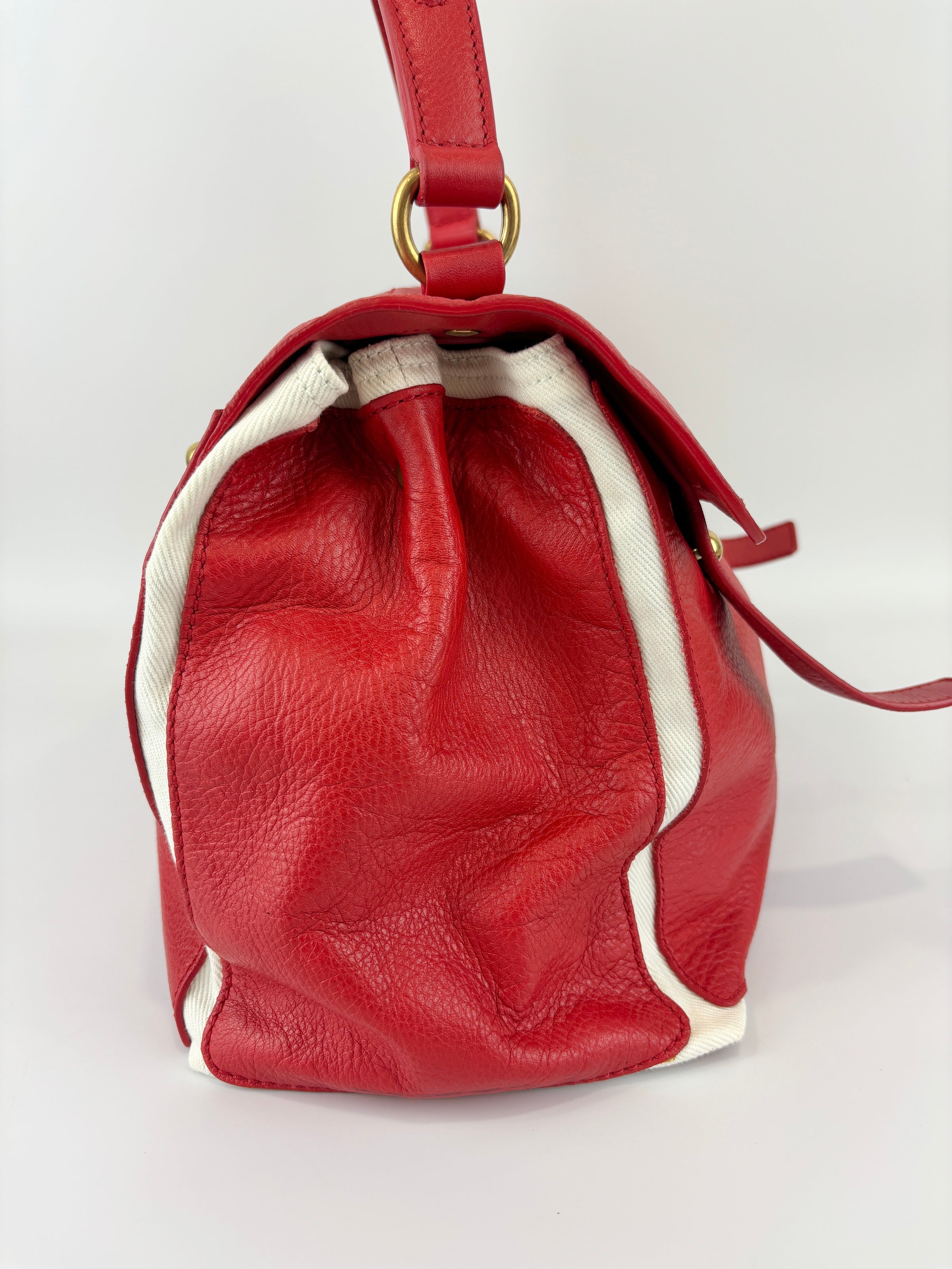 Muse Two Top Handle Bag in Red GHW