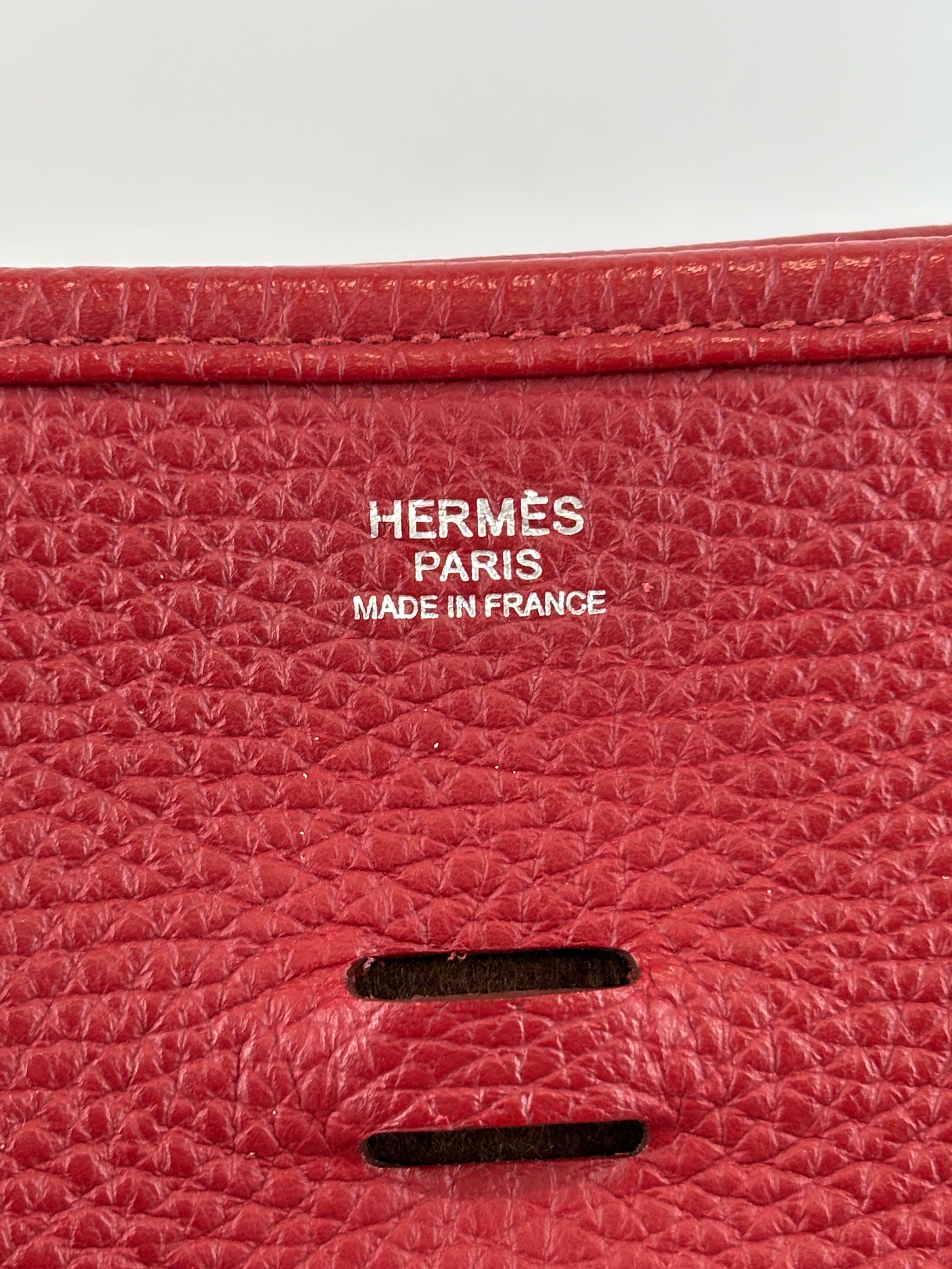 Hermès Evelyne PM III 2 Rouge Garance Taurillon Clemence Leather