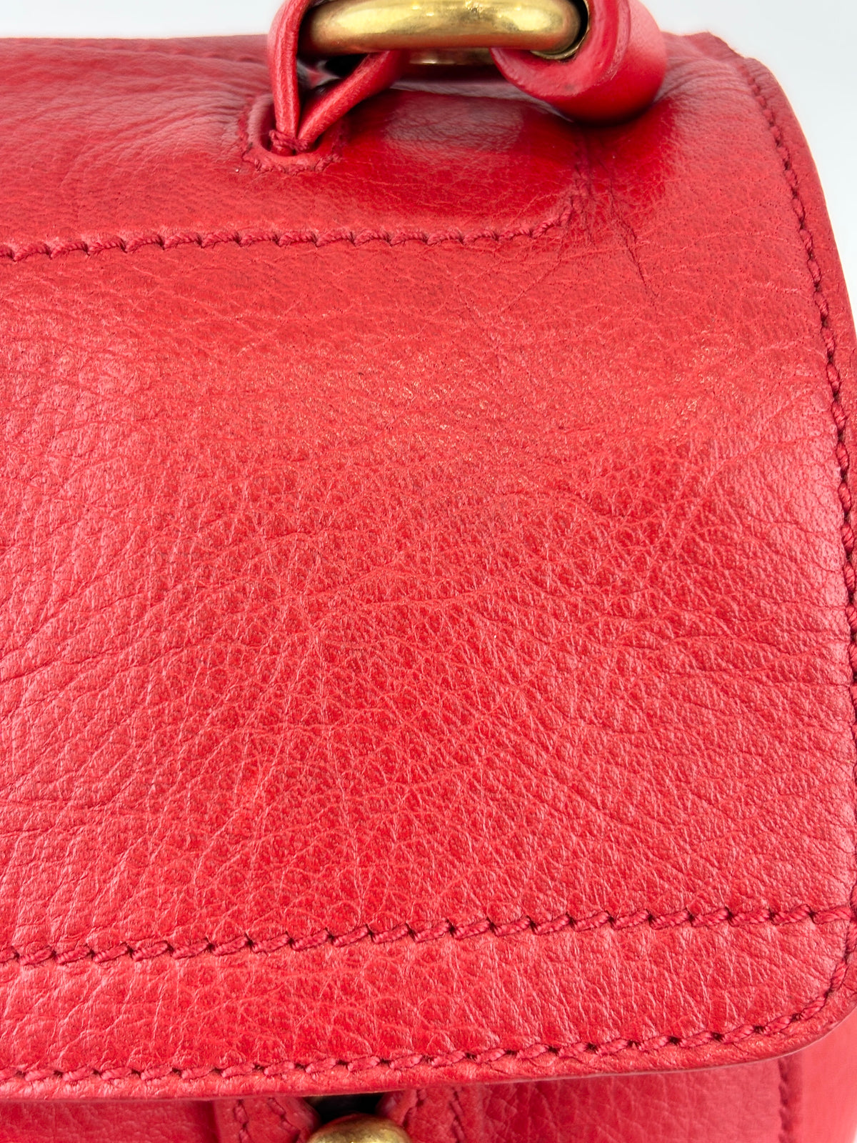 Muse Two Top Handle Bag in Red GHW