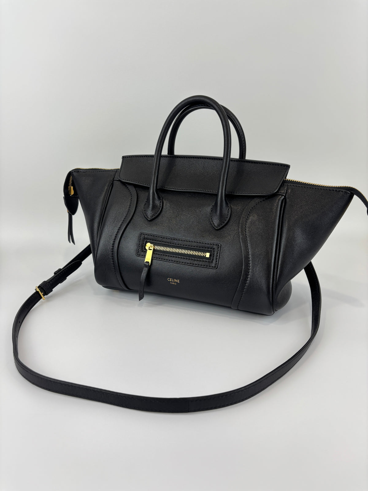 Little Luggage in Black Supple Shiny Lambskin