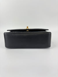 Vintage Small Diana Flap Bag Black Quilted Lambskin 24K GHW