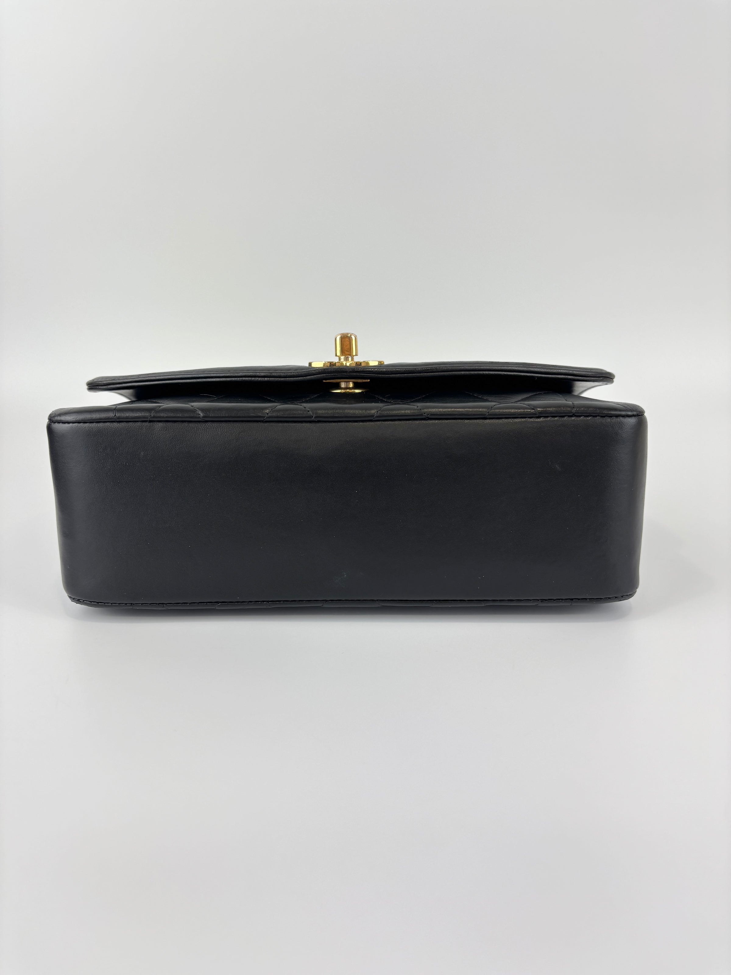 Vintage Small Diana Flap Bag Black Quilted Lambskin 24K GHW