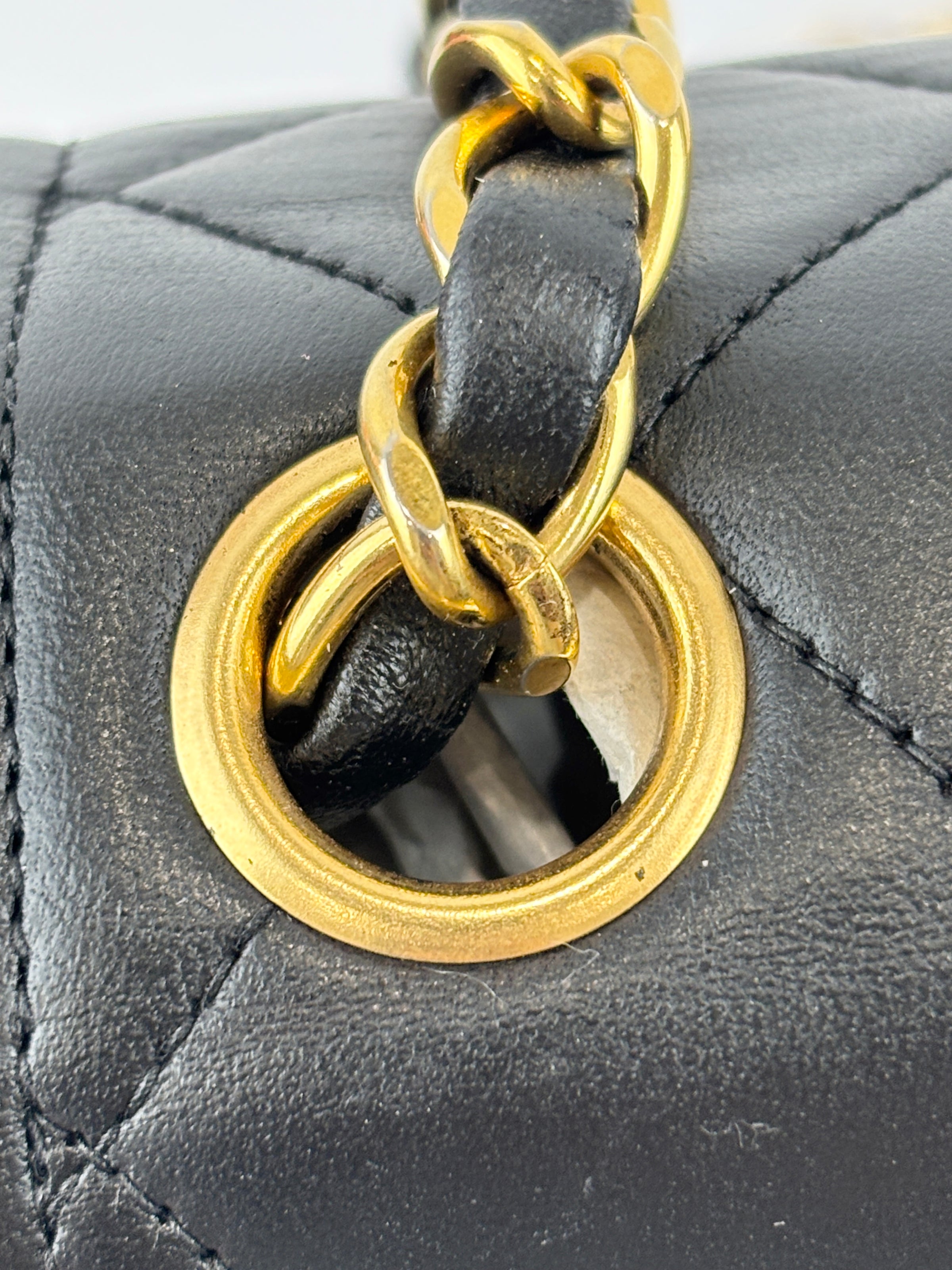 Vintage Small Diana Flap Bag Black Quilted Lambskin 24K GHW
