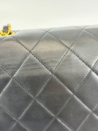 Vintage Small Diana Flap Bag Black Quilted Lambskin 24K GHW