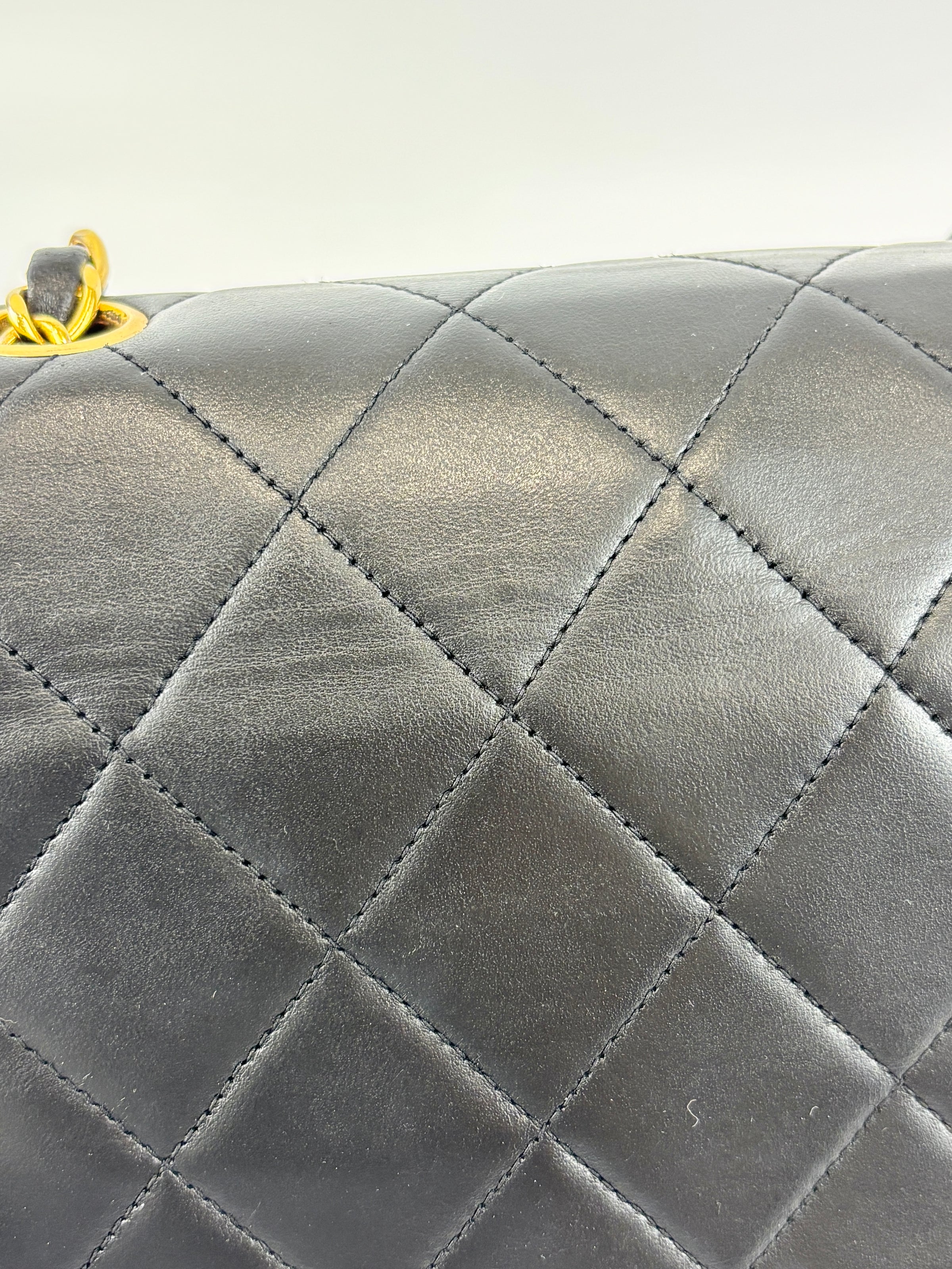 Vintage Small Diana Flap Bag Black Quilted Lambskin 24K GHW