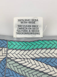 Tresses H Silk Twilly in Bleu Jean/ Gris Perle/ Vert