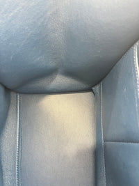 Blue Pebbled Leather Suede Medium Trapeze Bag