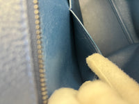 Blue Pebbled Leather Suede Medium Trapeze Bag