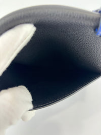 Togo Cabavertige 24 Pouch Noir, Gris Perle & Bleu Electrique