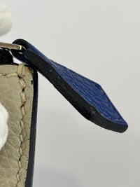 Togo Cabavertige 24 Pouch Noir, Gris Perle & Bleu Electrique