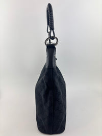 GG Canvas Black Hobo Bag with Pig Skin Leather