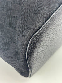 GG Canvas Black Hobo Bag with Pig Skin Leather