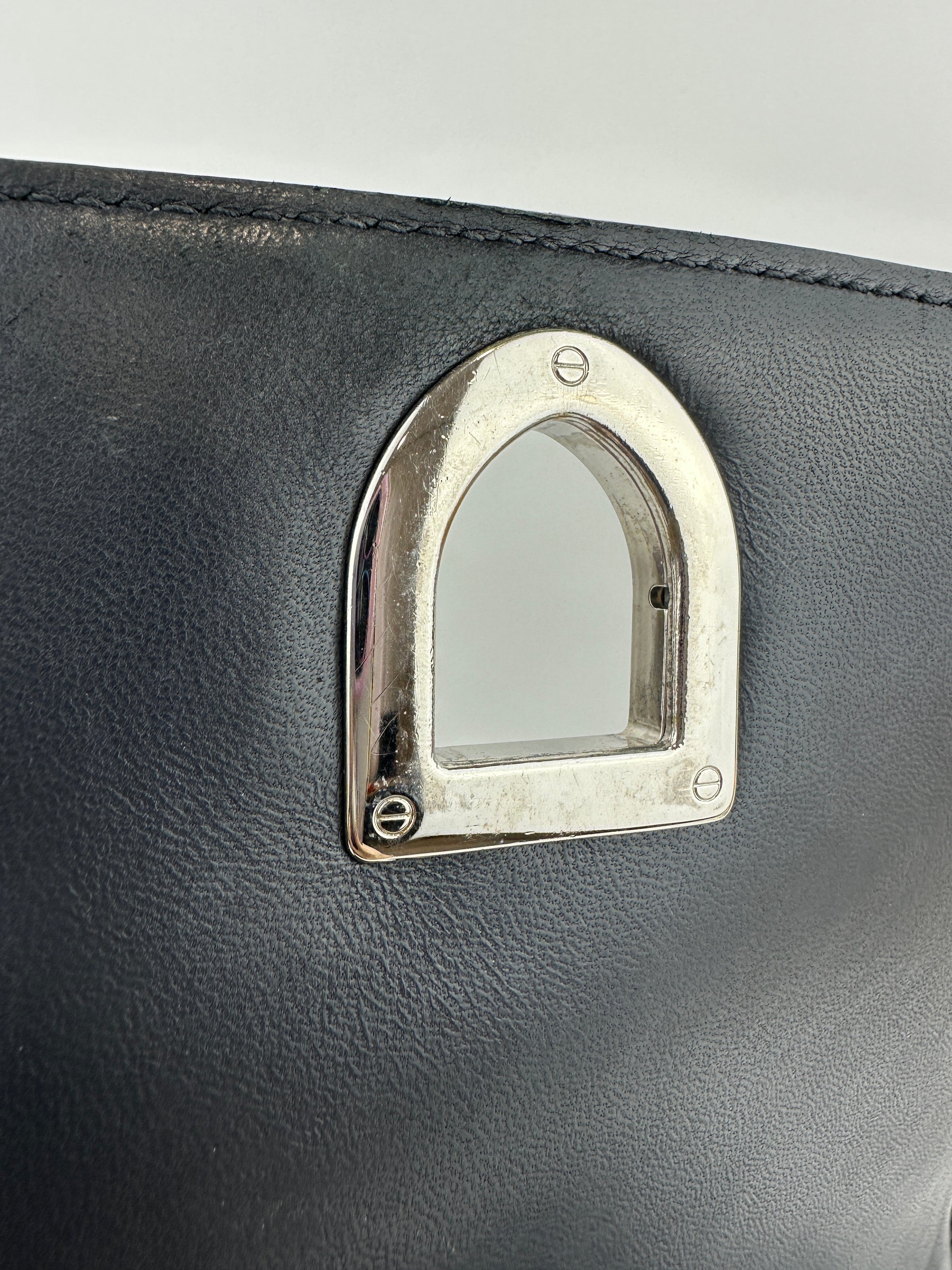 Medium Diorama Metallic Silver Cannage Leather Flap Bag