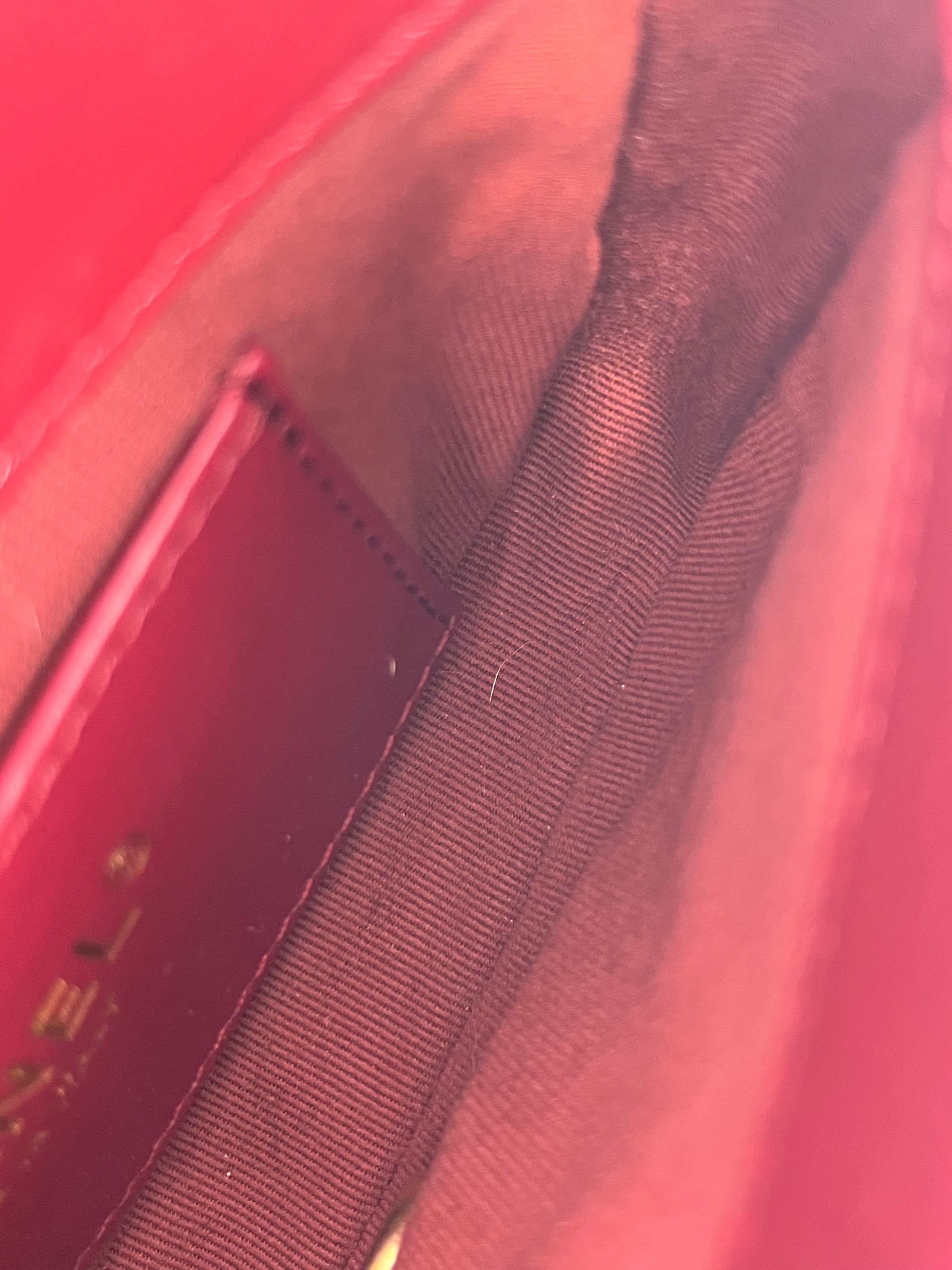 AS3402 Red Shiny Calfskin with Suede My Sweet CC Flap Bag - Glampot