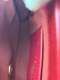 AS3402 Red Shiny Calfskin with Suede My Sweet CC Flap Bag - Glampot