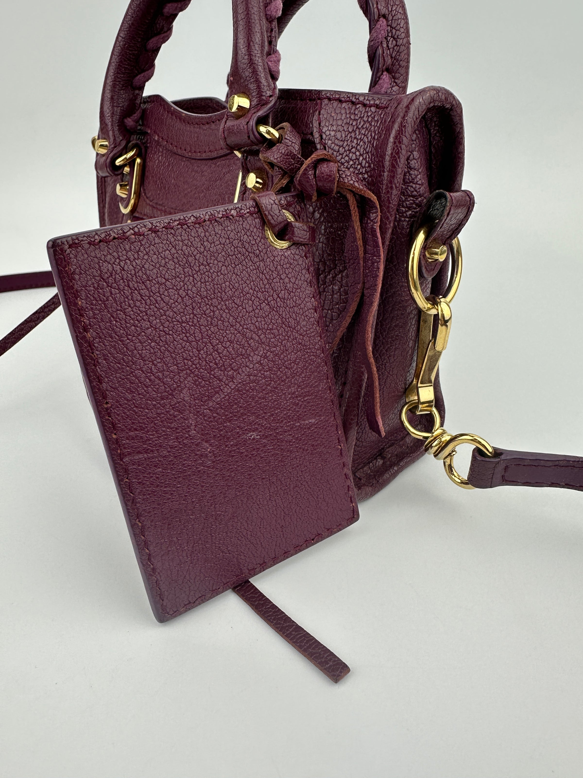 Metallic Edge Nano City Purple Goatskin Leather GHW