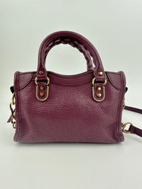 Metallic Edge Nano City Purple Goatskin Leather GHW
