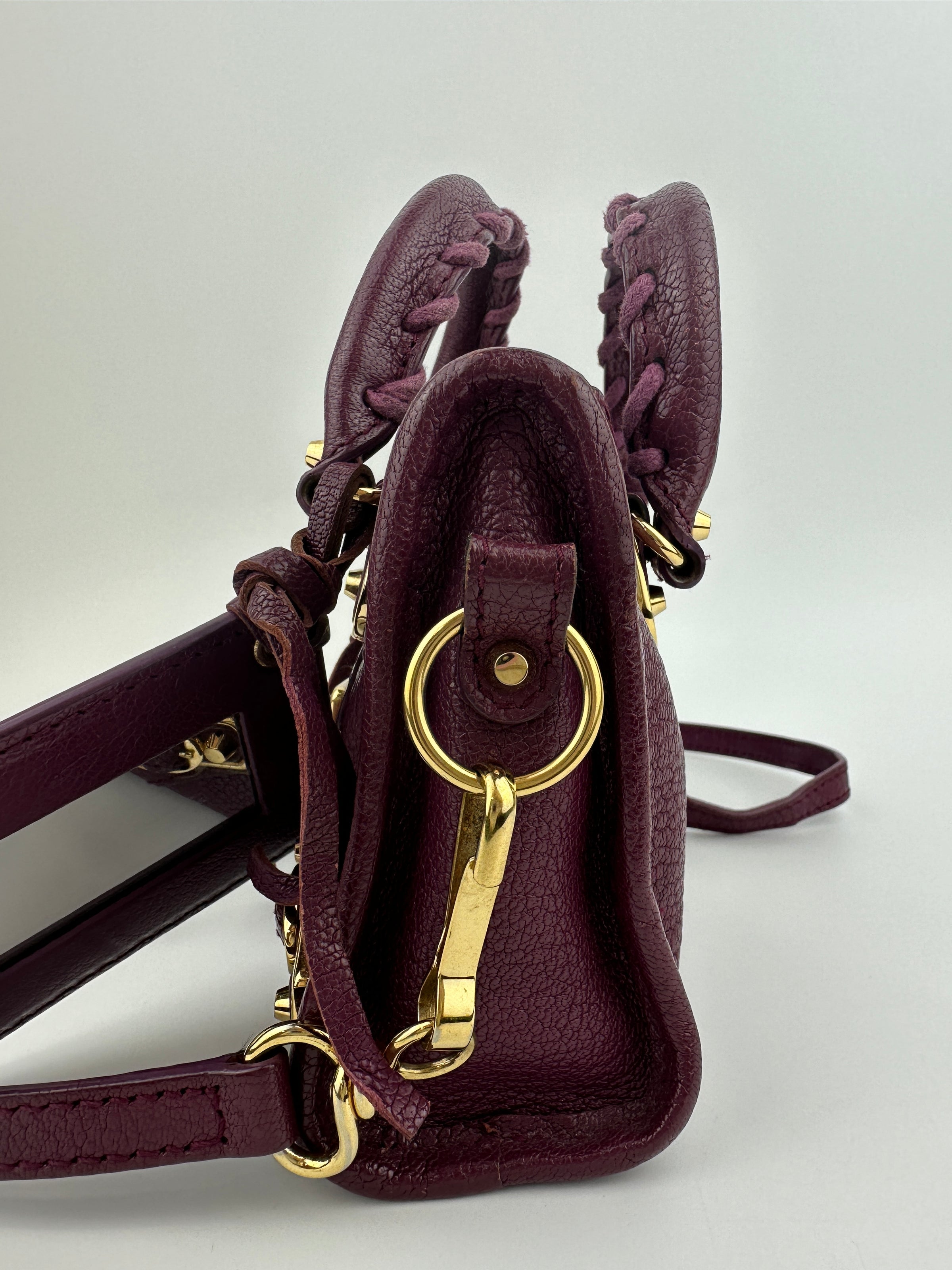 Metallic Edge Nano City Purple Goatskin Leather GHW