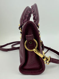 Metallic Edge Nano City Purple Goatskin Leather GHW