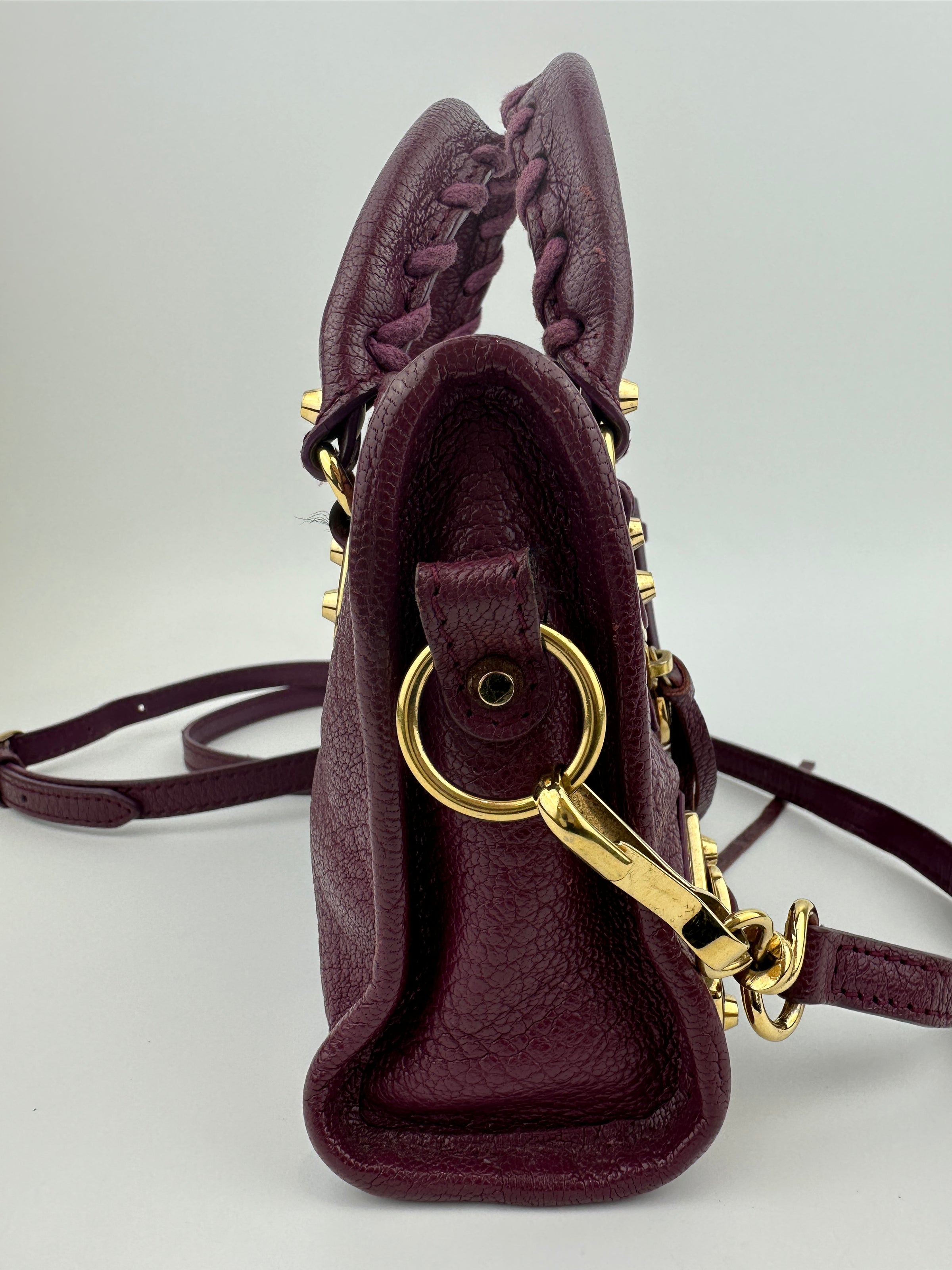 Metallic Edge Nano City Purple Goatskin Leather GHW